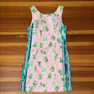 Pink and Green Monkey Print Dress